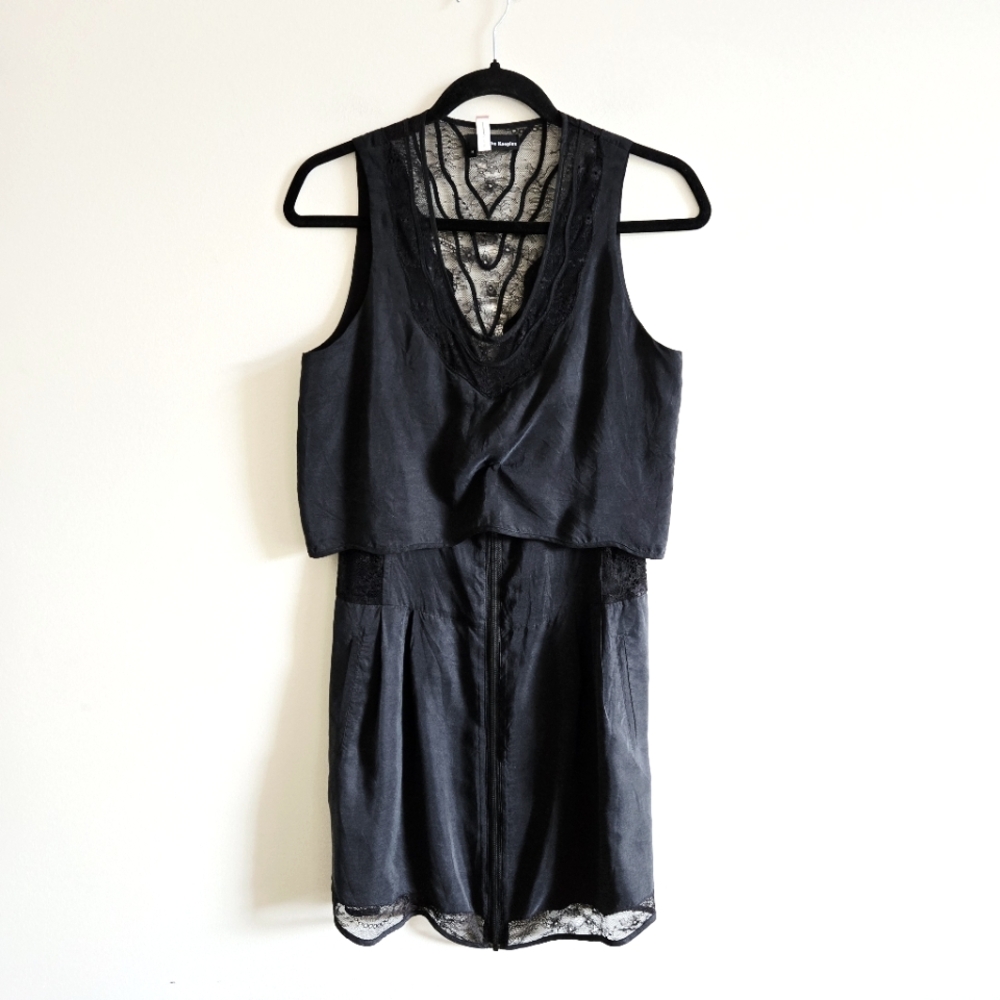 KOOPLES I M Silk Lace Mini Dress I black